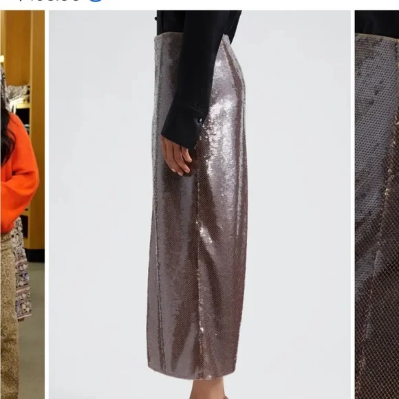 BNWOT A.L.C Elegant Sequin Monroe Skirt in Smoke - Picture 3 of 6